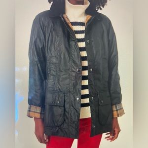 Barbour Beadnell navy wax jacket. Sz US 6